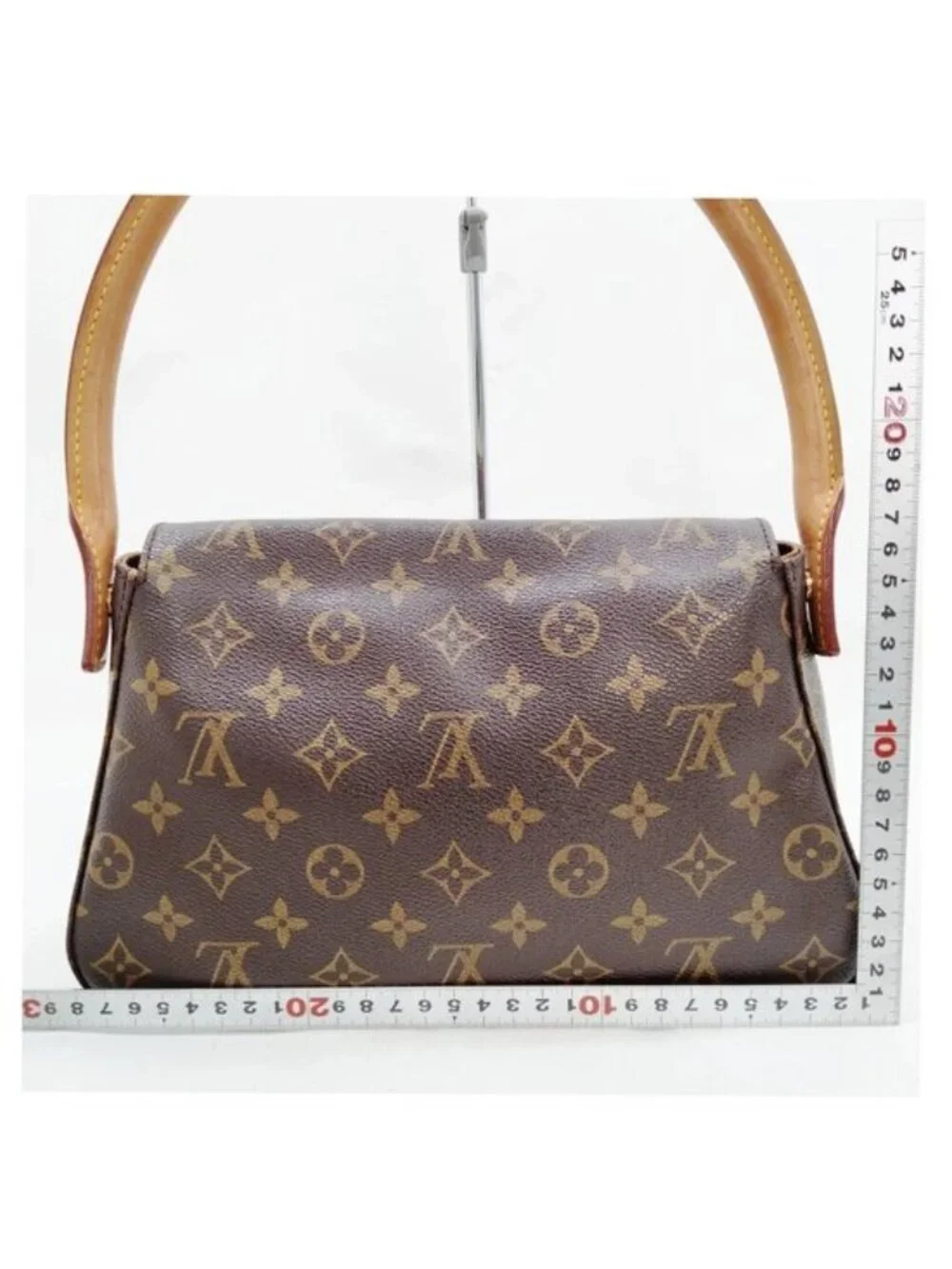 Authentic Louis Vuitton Monogram Looping PM Shoulder Bag Brown Canvas Leather LV